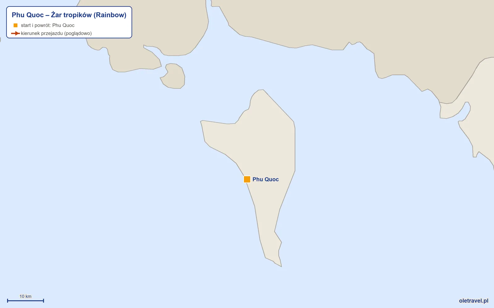 Mapa trasy wycieczki „Phu Quoc – Żar tropików” z Rainbow: Phu Quoc
